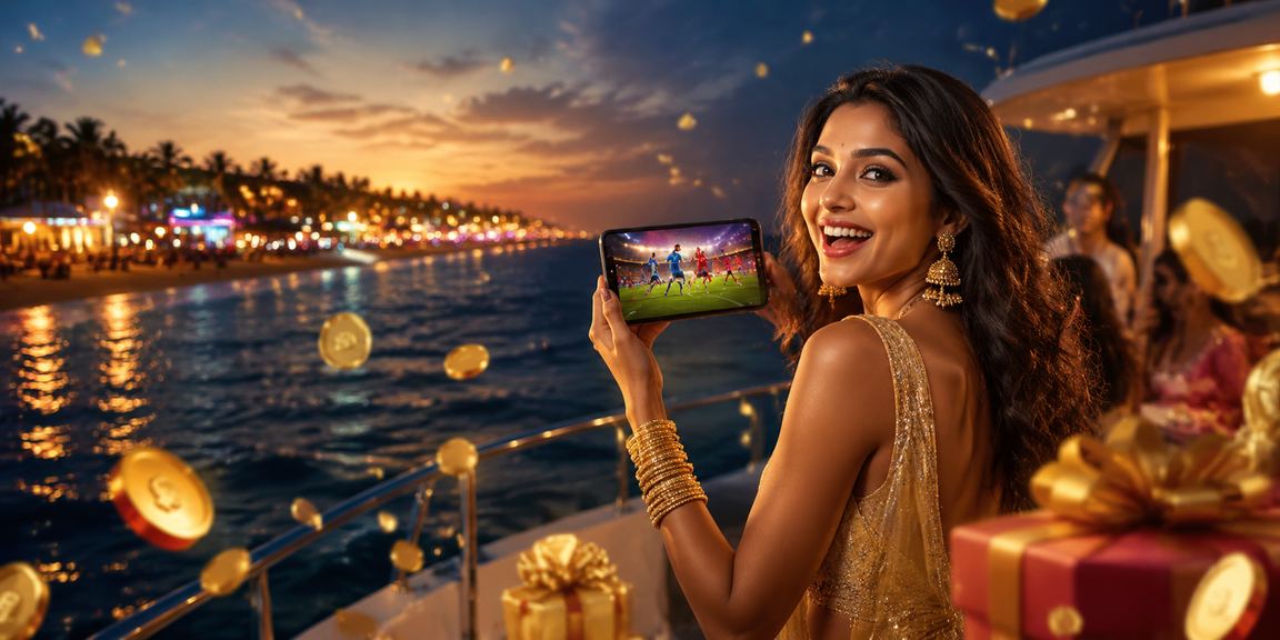 Mobile payment transaction at beach-side location, ideal for remote Indian players